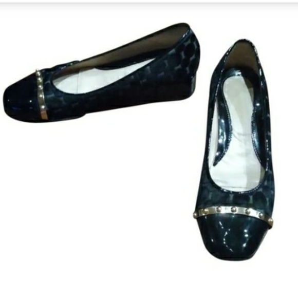 Napoleoni‎ Patent and Calf Hair Polka Dot Heels - Picture 3 of 7
